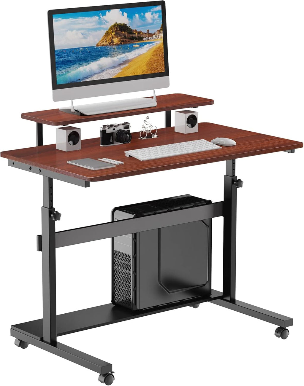 Height Adjustable Standing Desk with Detachable Hutch T59612