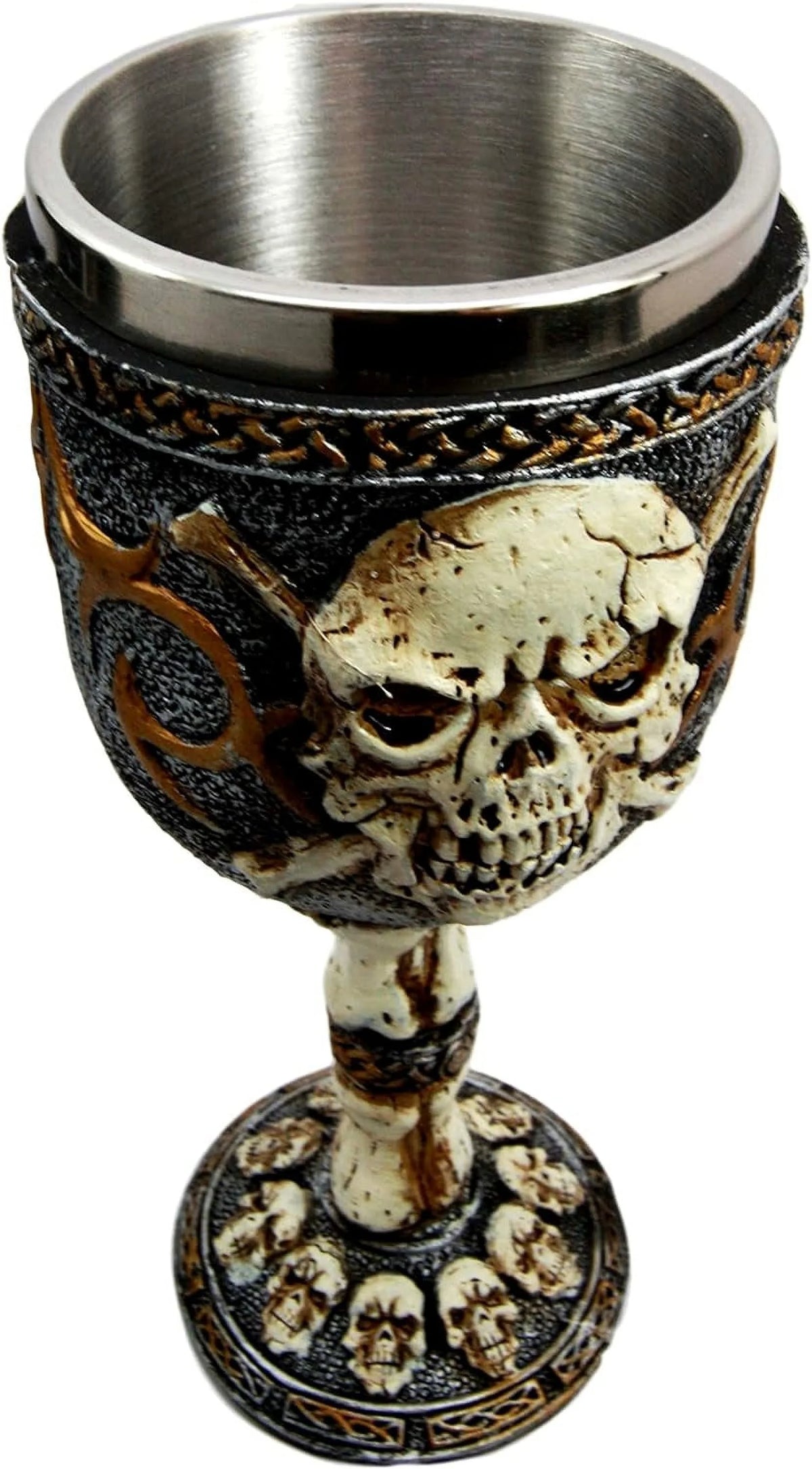 Skeleton Cross Bones Wine Goblet Chalice Figurine 6 Ounces T23909