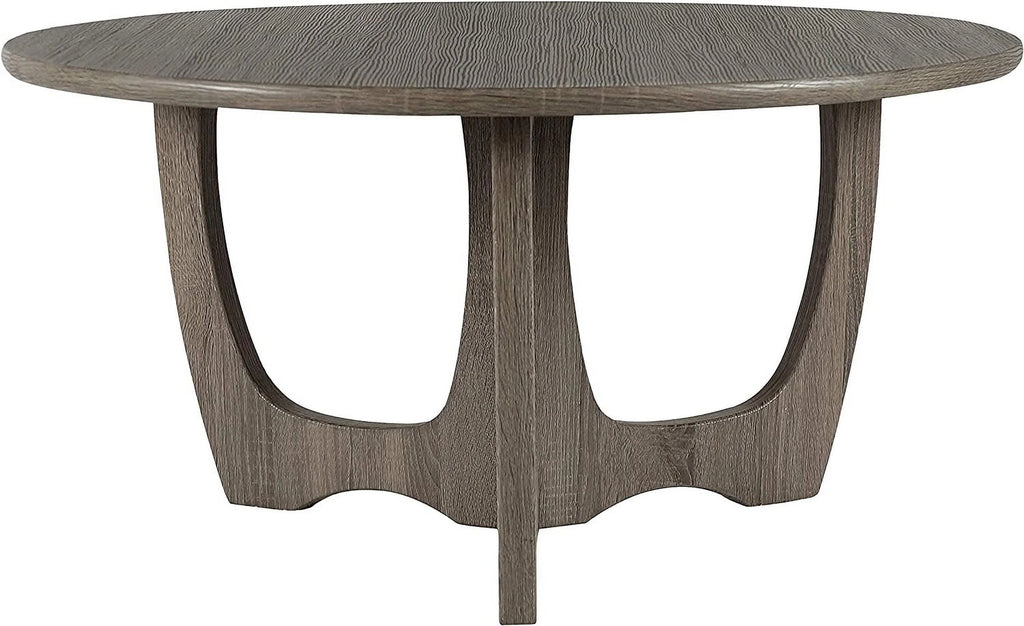 Wooden Round Coffee Table 35.5 x 18 Inches Gray Y6985