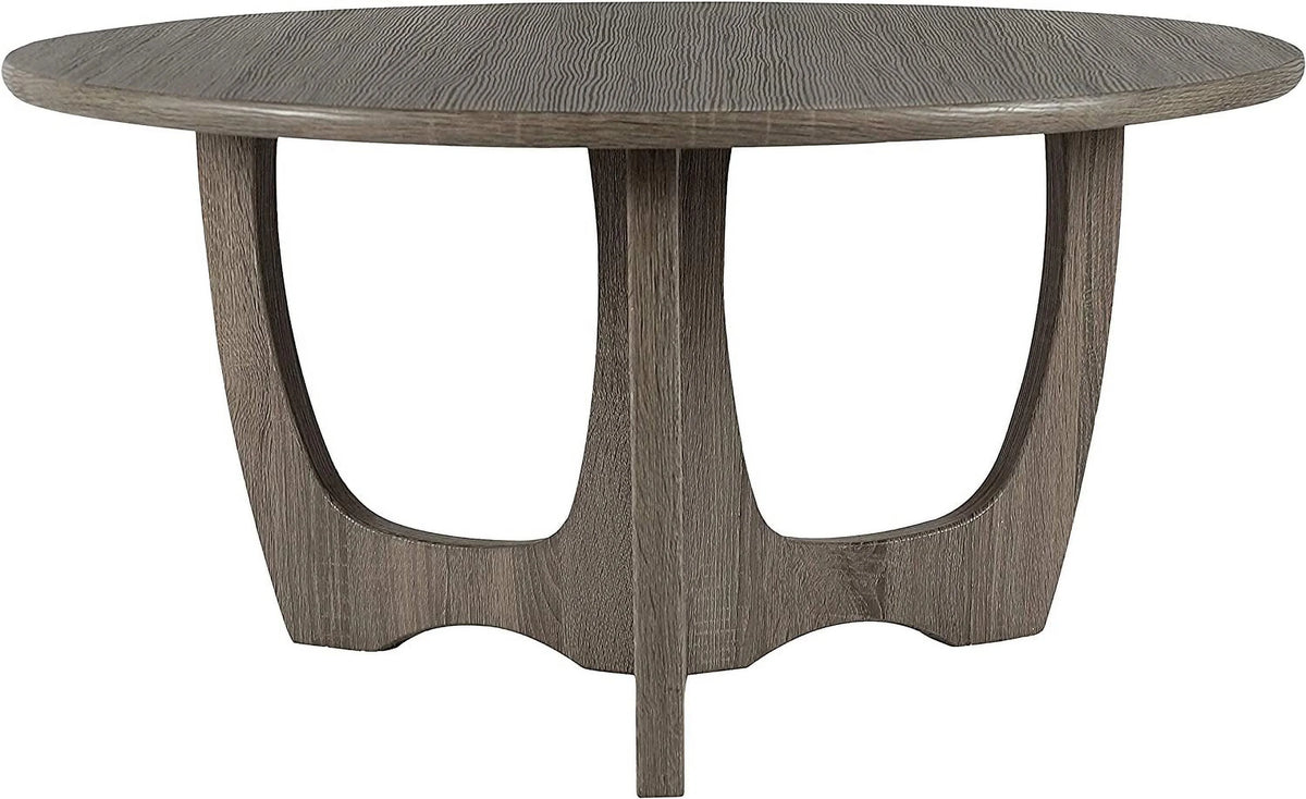 Wooden Round Coffee Table 35.5 x 18 Inches Gray Y6985