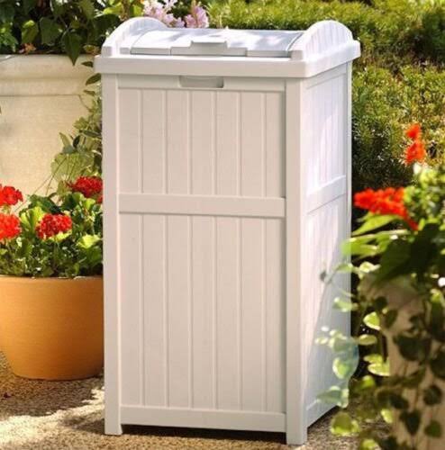 33 Gallon Beige and Brown 2 Pack Garbage Container L6581