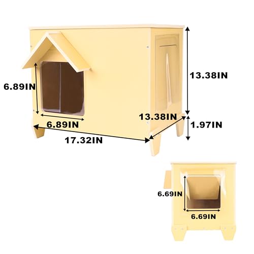 Outdoor Cat Houses Wooden Stray Cat Shelter with Escape Door X447581