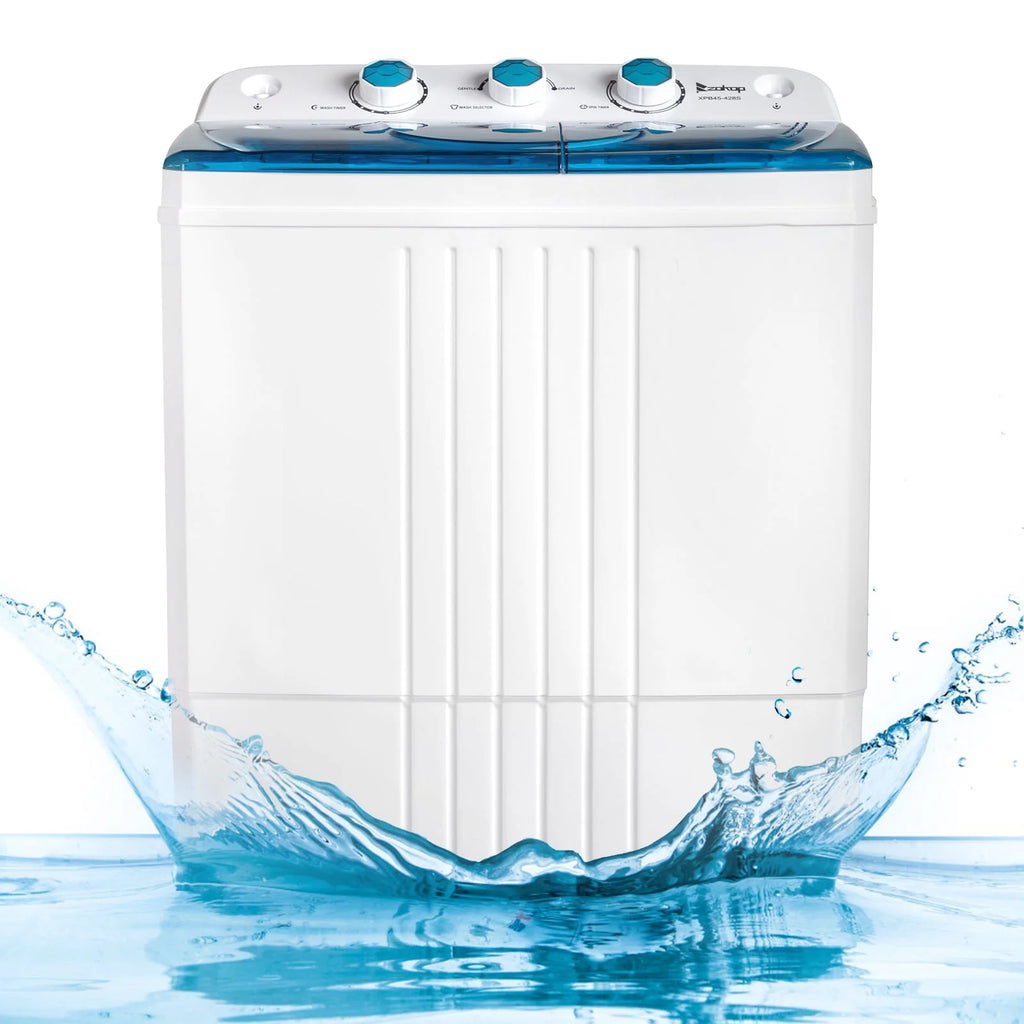 20LBS Portable Compact Twin Tub Washing Machine Washer Dryer, Blue M1698