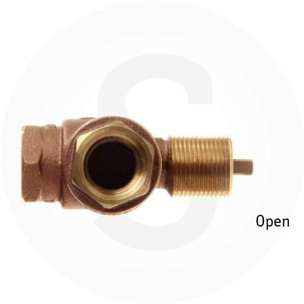 3/4 inch Angled Gas Fire Pit Shut Off Valve Kit with Pewter Flange and Key X7607