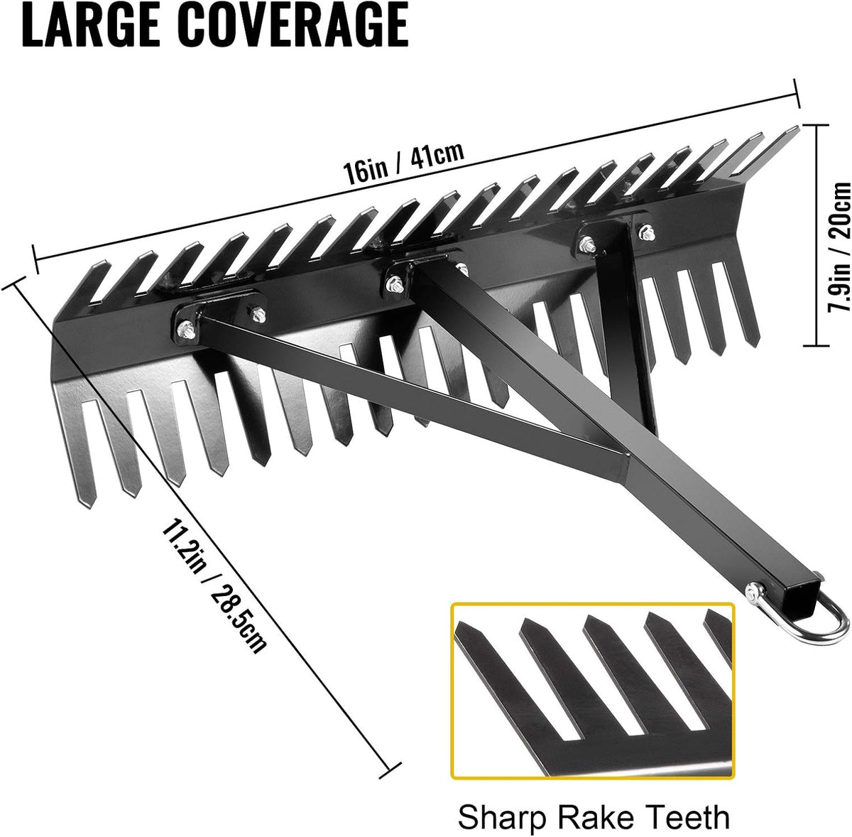 16 inch Double Sided Aquatic Weed Rake with 66ft Rope O2023