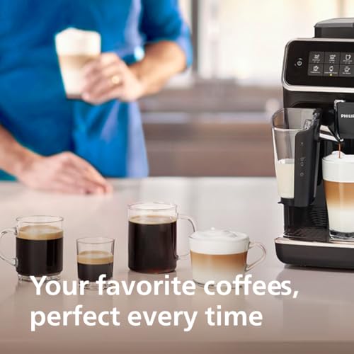 Black Fully Automatic Espresso Machine with LatteGo Milk Frother and Ceramic Grinder R204