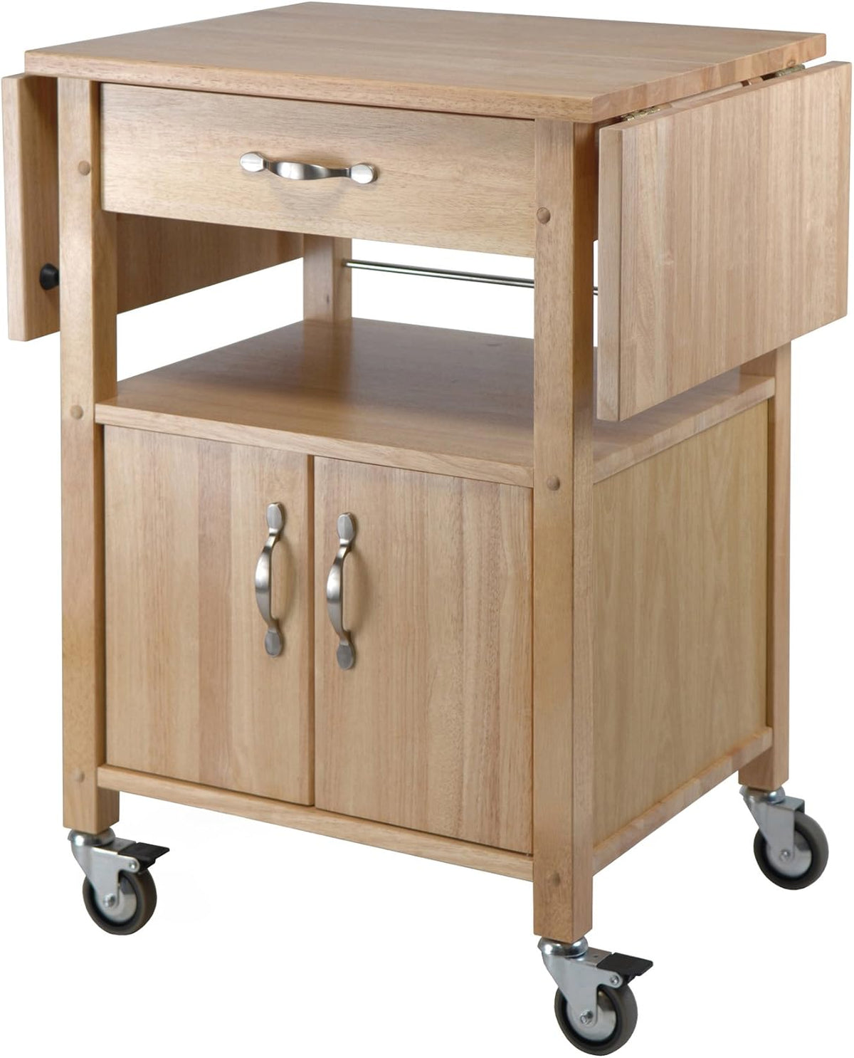 Wood Drop-Leaf Kitchen Cart with Single Drawer R7463