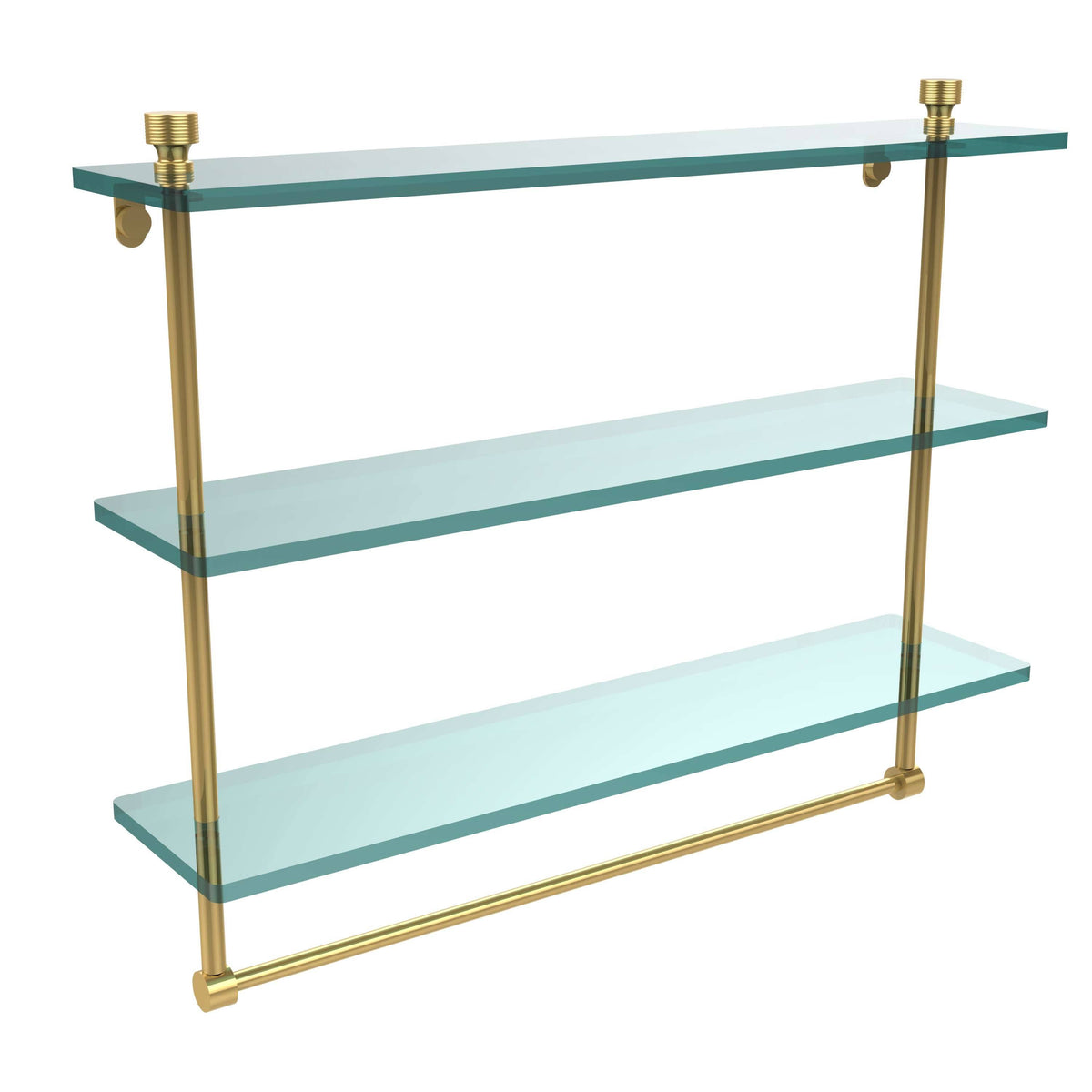 Triple Tiered Glass Shelf with Towel Bar Z415