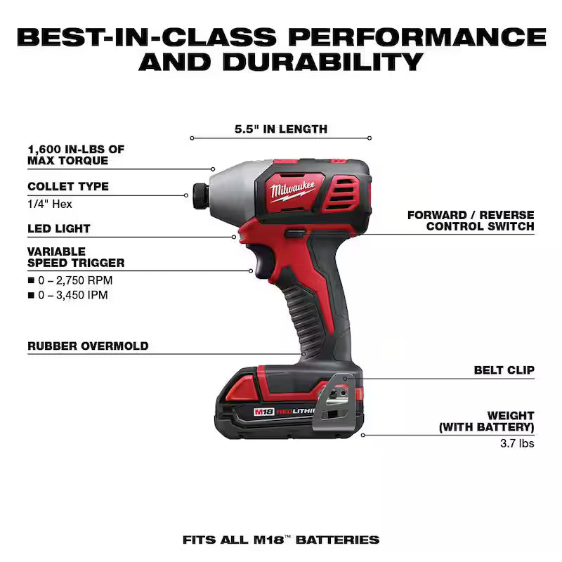 18V Cordless Drill/Impact Driver Combo Kit 2-Tool X51276