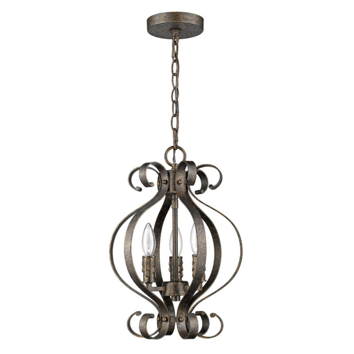 Three Light Chandelier Russet S334