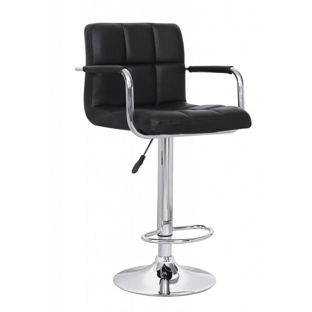 Black Faux Leather Swivel Barstools Set of 3 F84302