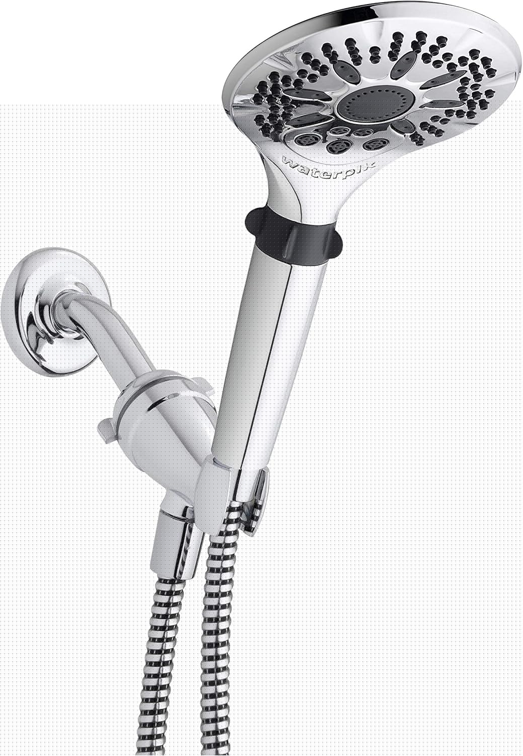 Chrome Hand Held Shower Head with 5-Foot Shower Hose, 5 Spray Modes, Pack of 2 T7573