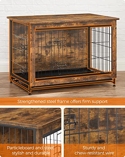 38.6" Heavy-Duty Dog Crate Furniture with Removable Tray I440973