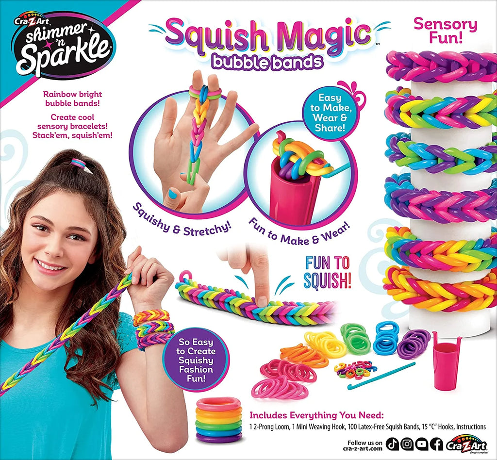 Shimmer n Sparkle Squish Magic Bubble Bands Loom Band Making Kit L5526