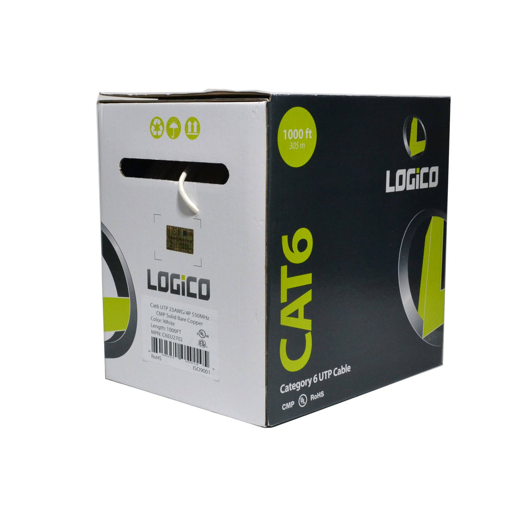 CAT 6 UTP Bulk Cable 1000 ft White Z439