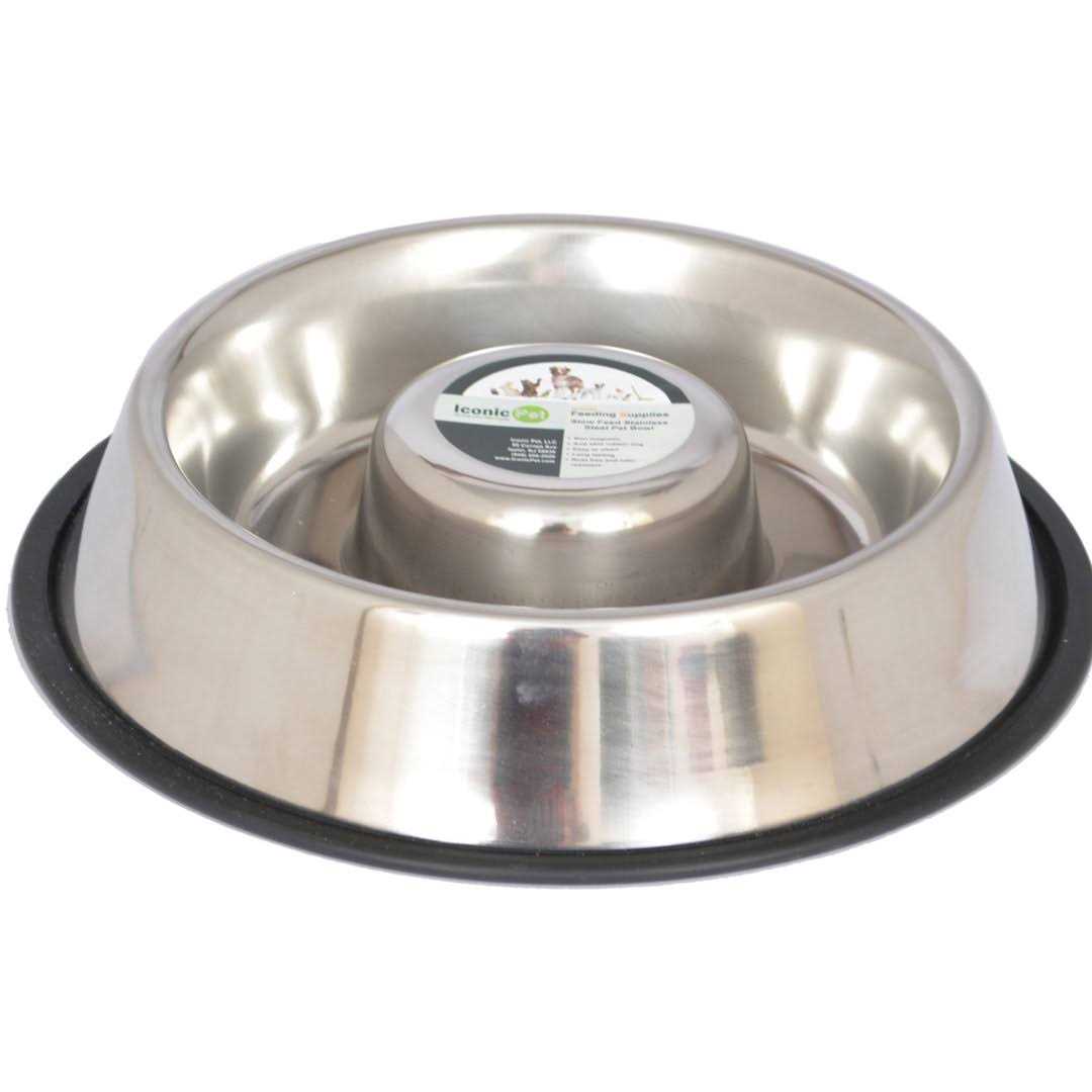 Stainless Steel Slow Feed Pet Bowl W651