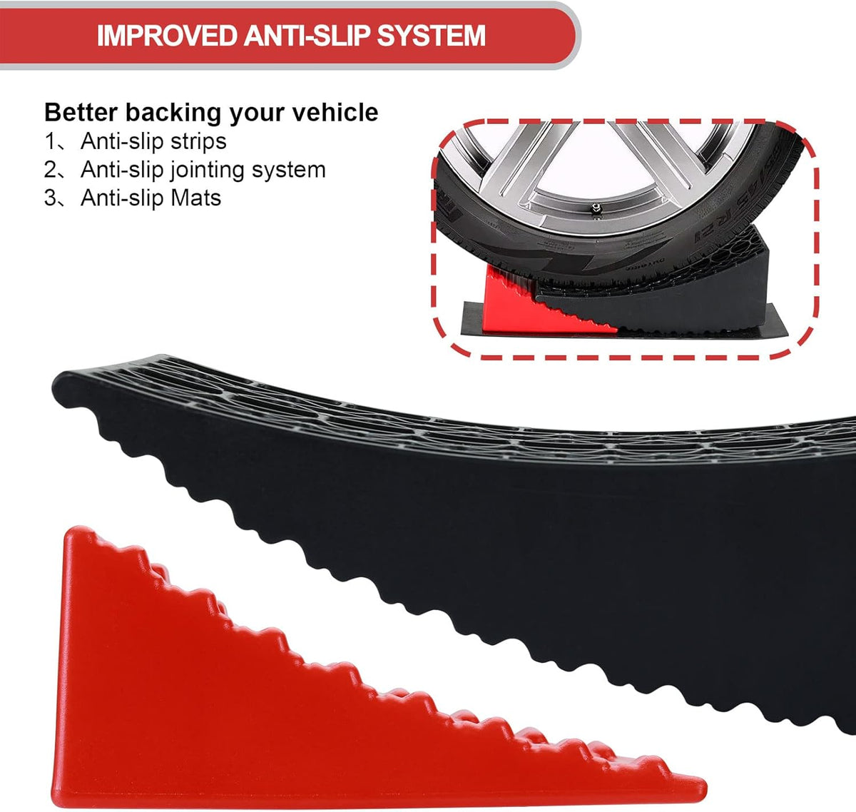Camper Levelers 2 Pack Anti-Slip Leveling System Support Two Axles Up to 35,000lbs I73655