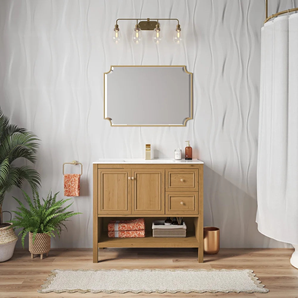 Natural Oak Bathroom Vanity T7223