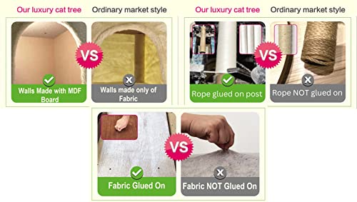 Beige Compact Cat Tree with Ladder X6074