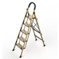 5 Step Folding Black Aluminum Ladder with Anti-Slip Pedal P108907