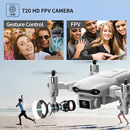 Mini Drone with 1080P HD Camera, Gray, 3 Batteries V33929