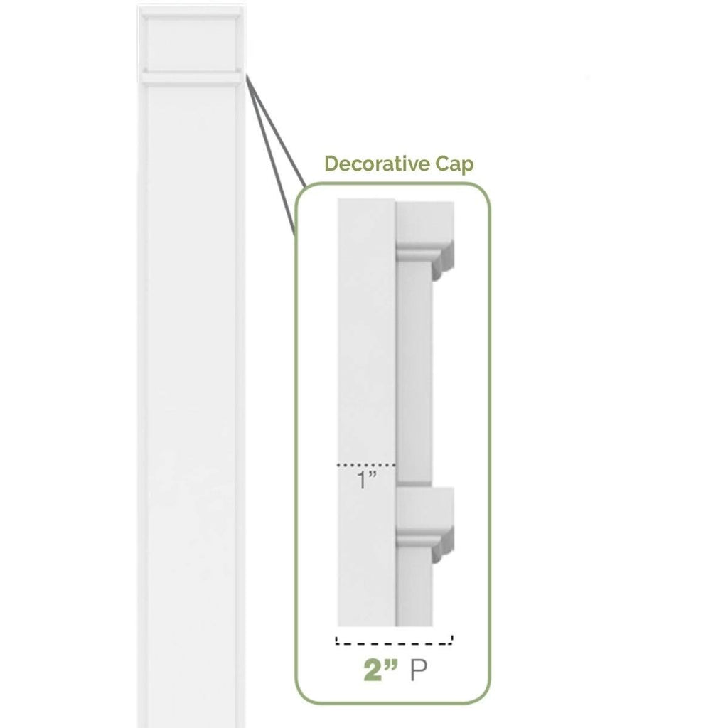 Plain PVC Pilaster with Decorative Capital & Base (Pair) Z4219