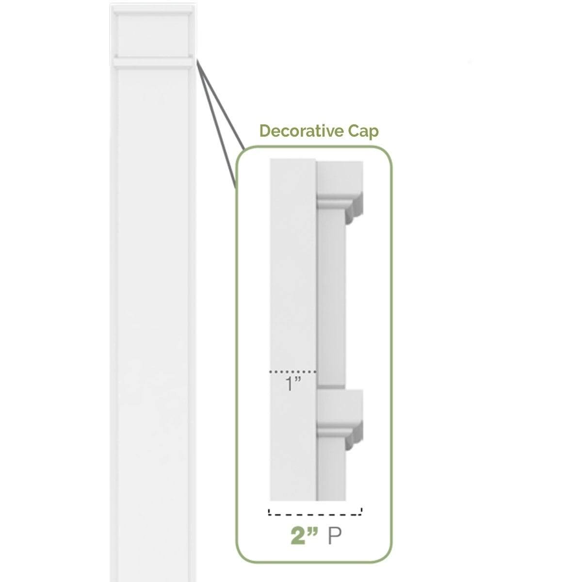 Plain PVC Pilaster with Decorative Capital & Base (Pair) Z4219