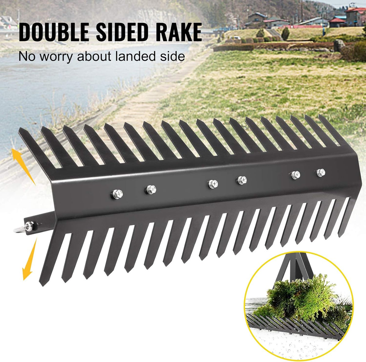 16 inch Double Sided Aquatic Weed Rake with 66ft Rope O2023