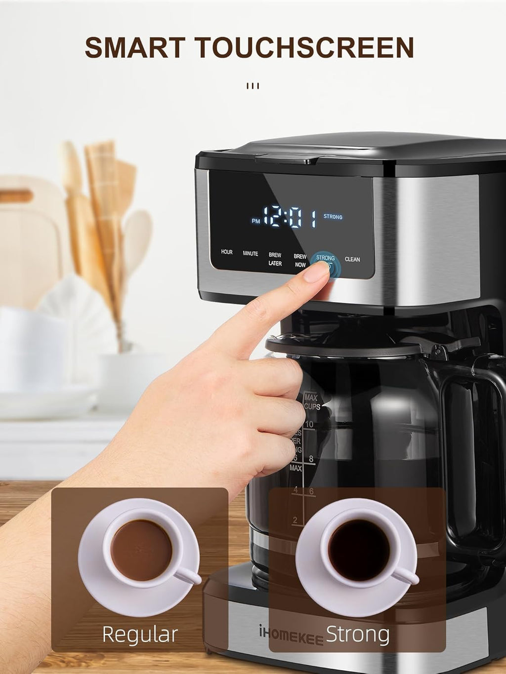 12 Cup Programmable Drip Coffee Maker with Iced Coffee Function S1085