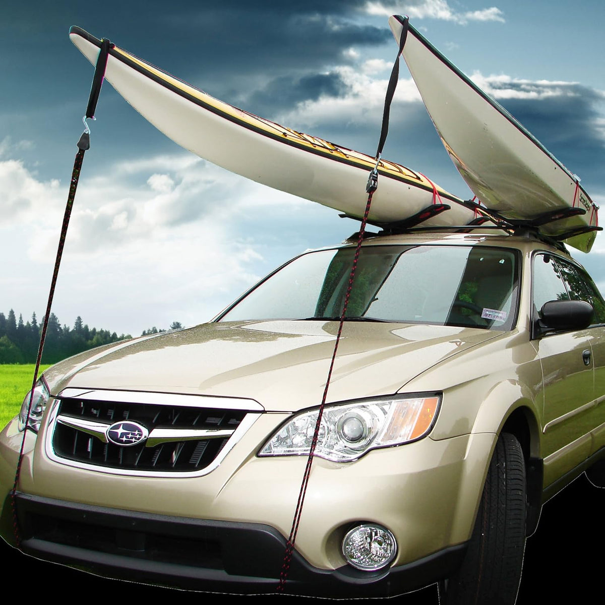 Universal Car Rack Kayak Carrier with Bow and Stern Lines S403