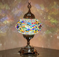 Battery Operated Mosaic Table Lamp with LED Bulb D8557