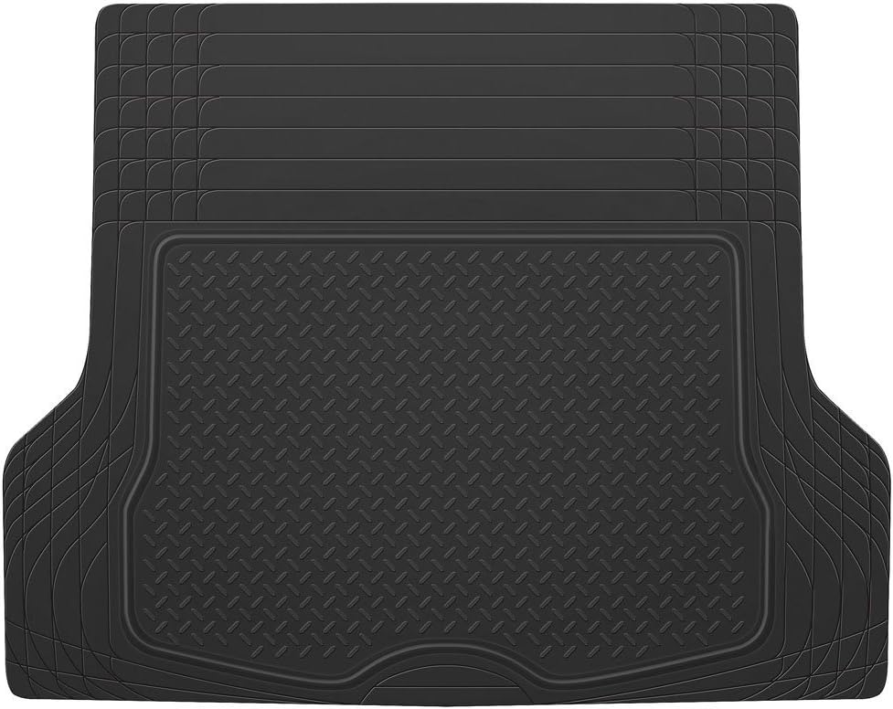 2-Piece Heavy Duty Rubber Car Floor Mats with Trunk Cargo Mat A598