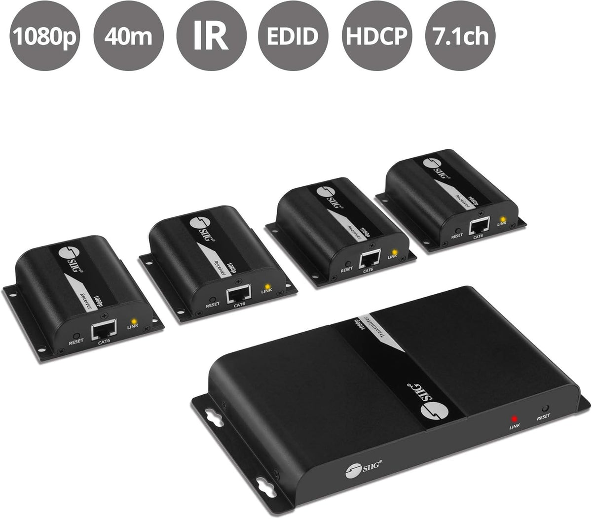 1080p HDMI Extender Splitter Over CAT5e/CAT6 Ethernet 1x4 Port H416599