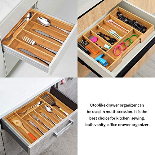 Bamboo Cutlery Tray Silverware Drawer Dividers D98819