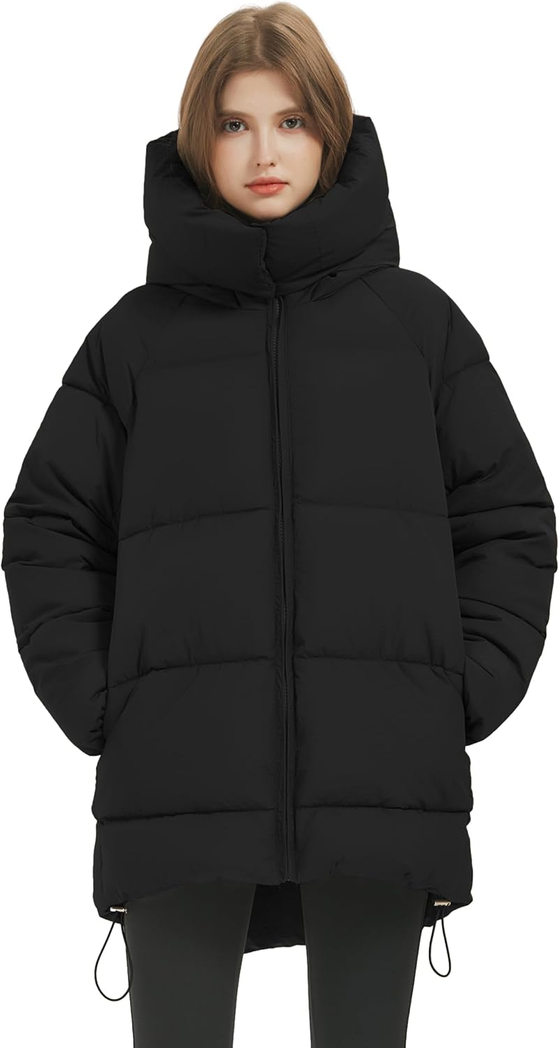 Black Hooded Quilted Puffer Jacket C198066