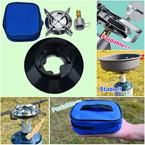 Propane Stove Portable Camping Gas Stove 10,000 BTU Single Adjustable Burner with Carrying Case H1102