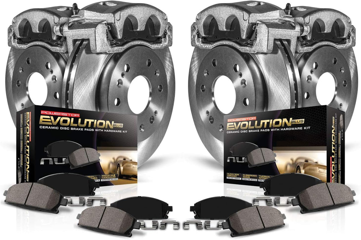 Front and Rear Caliper Kit with Brake Rotor and Brake Pads Y156763
