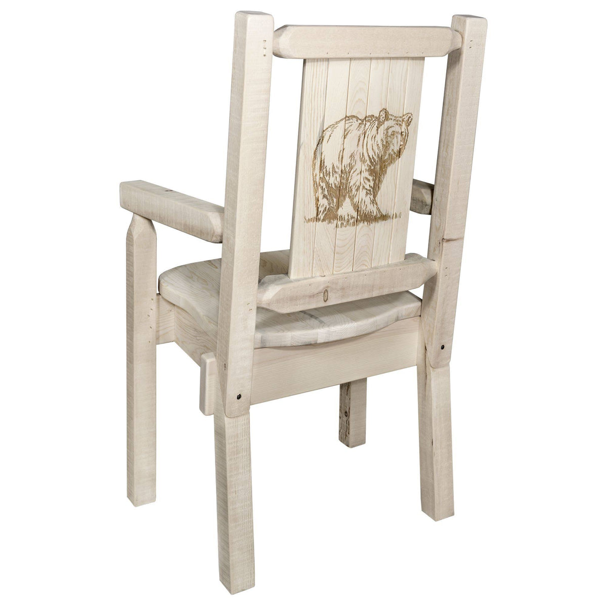 Laser Engraved Bear Design Captain's Chair U571