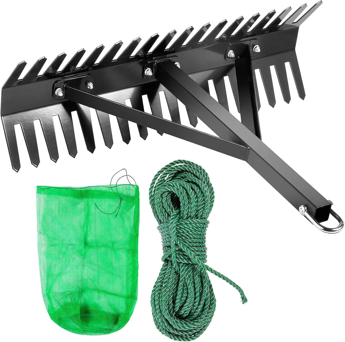 16 inch Double Sided Aquatic Weed Rake with 66ft Rope O2023