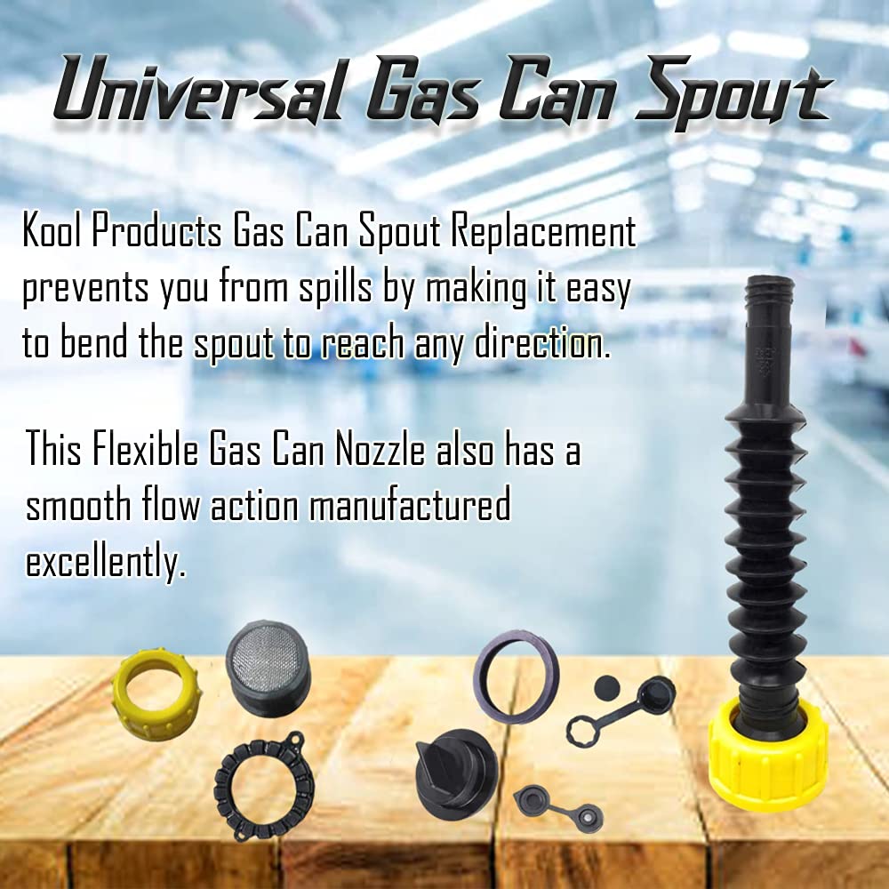 10 Pack Flexible Replacement Gas Spout with Thread Caps J230