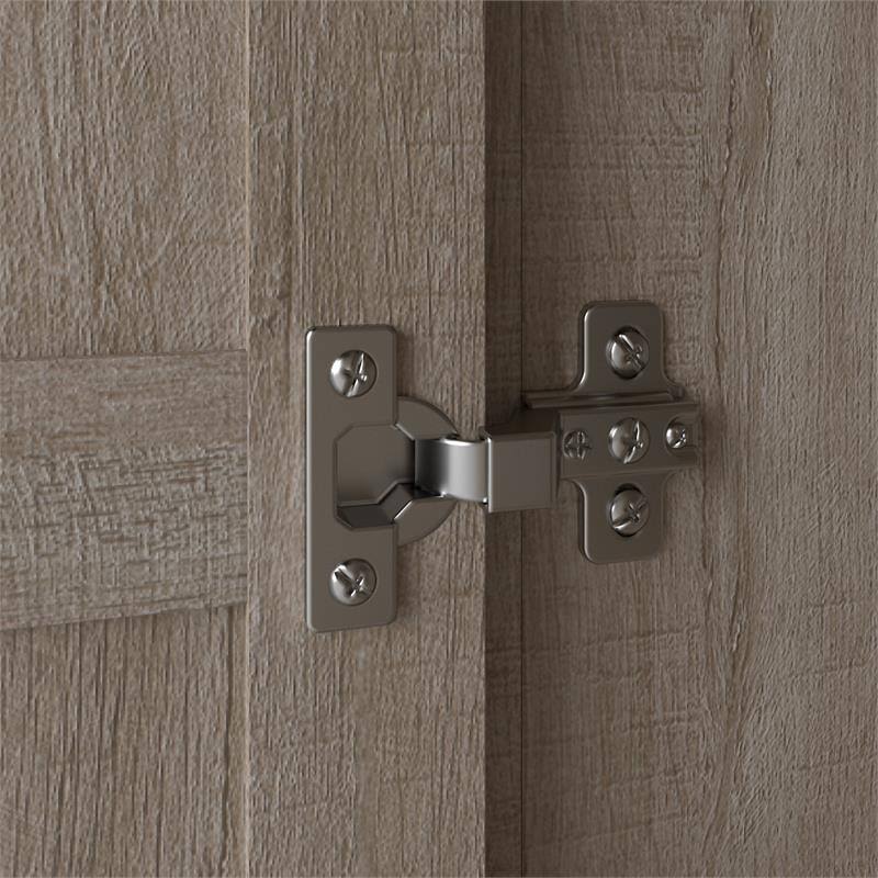 Washed Gray Engineered Wood Bathroom Storage Cabinet with Doors A40538