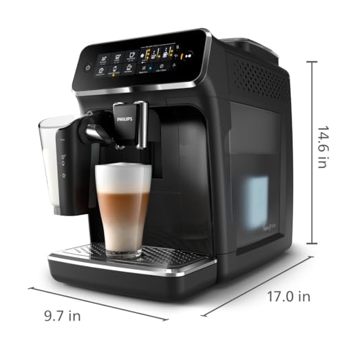 Black Fully Automatic Espresso Machine with LatteGo Milk Frother and Ceramic Grinder R204