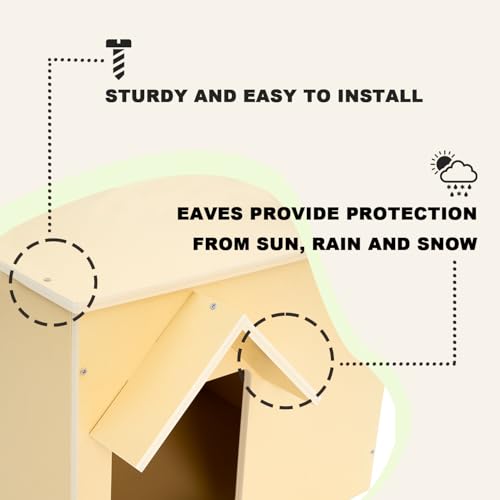 Outdoor Cat Houses Wooden Stray Cat Shelter with Escape Door X447581