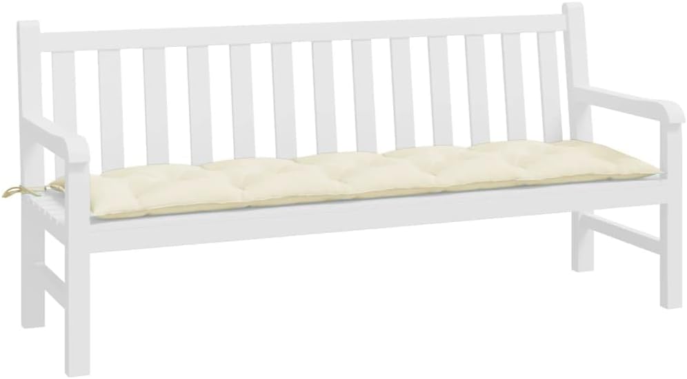 Cream White Oxford Fabric Outdoor Bench Cushion G9954