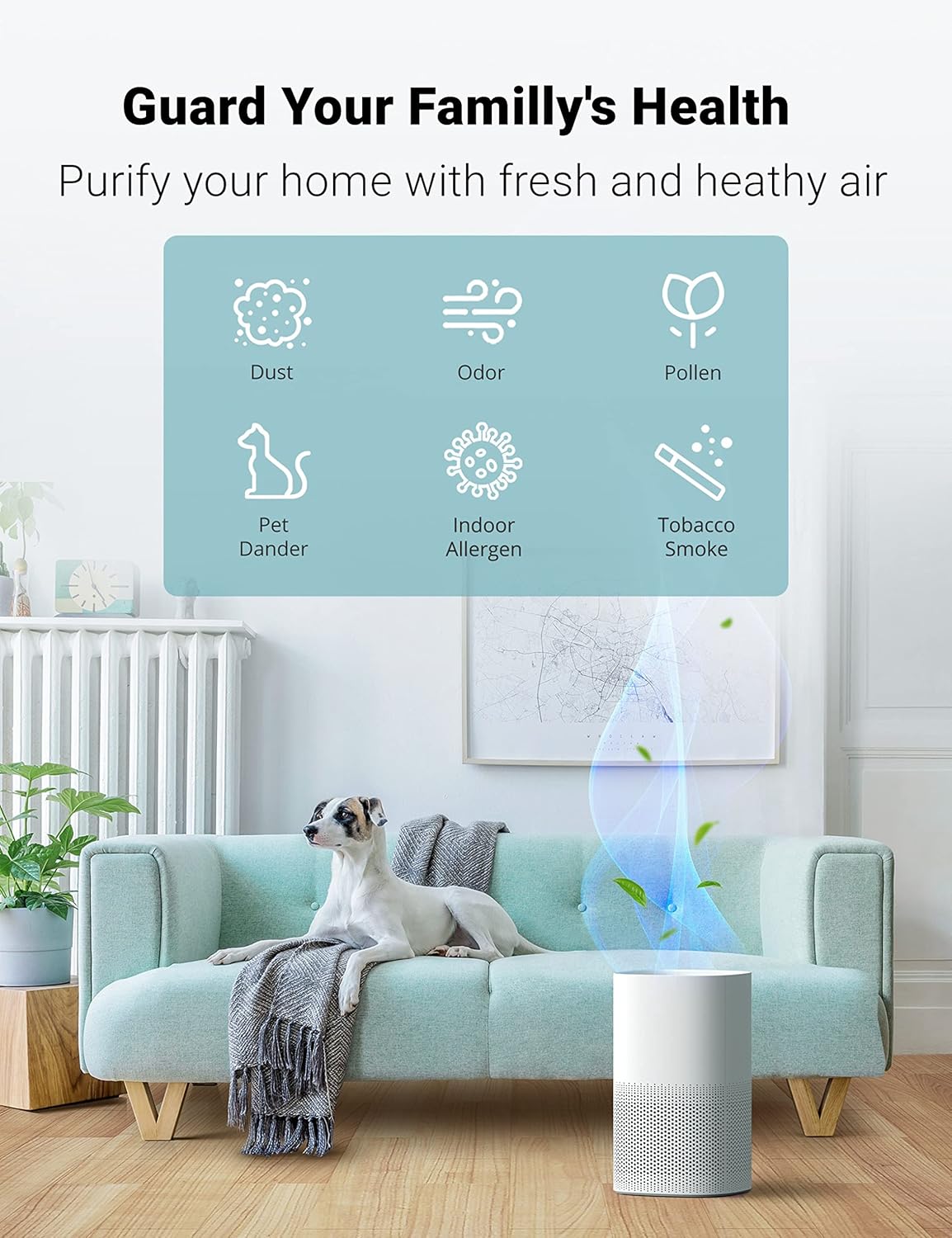H13 HEPA Air Purifier with Smart Air Quality Sensor E69244