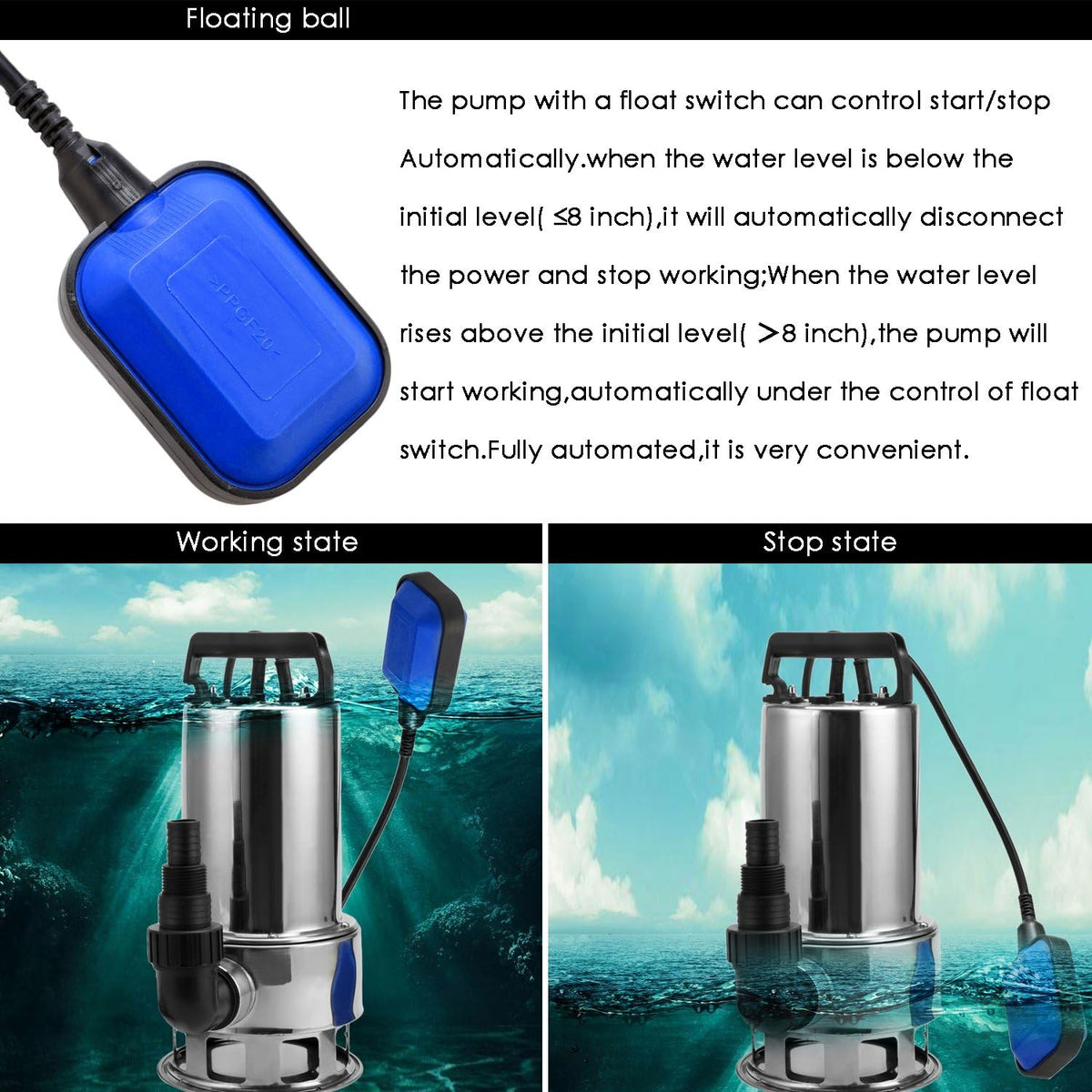 1.5 HP Stainless Steel Submersible Sump Pump K7947