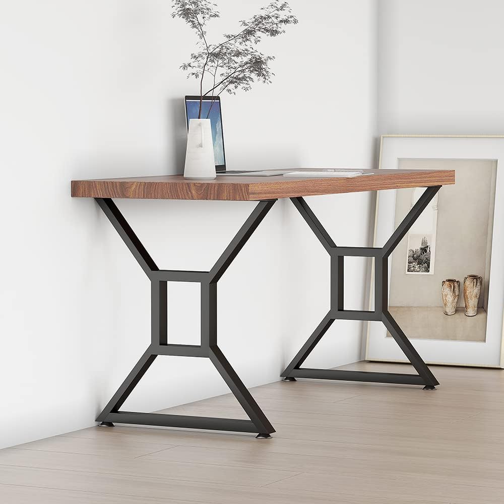 28-inch Metal Table Legs Set of 2 Black Cast Iron Heavy Duty L197289