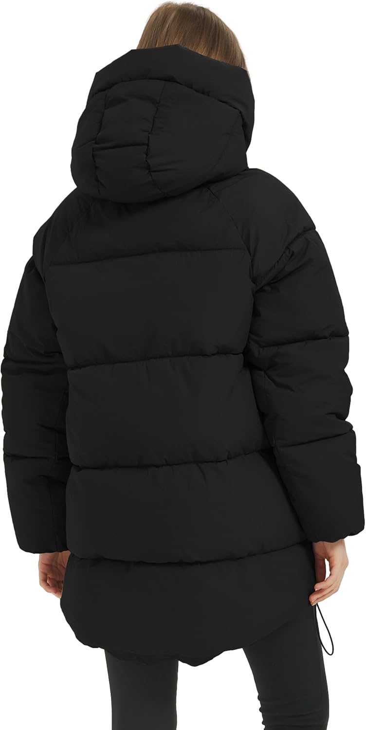 Black Hooded Quilted Puffer Jacket C198066