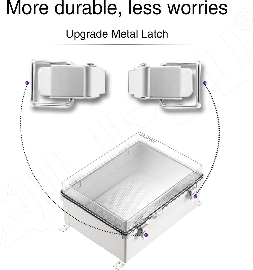 Grey ABS Plastic Junction Box IP67 Waterproof Dustproof Enclosure Pack of 2 A352