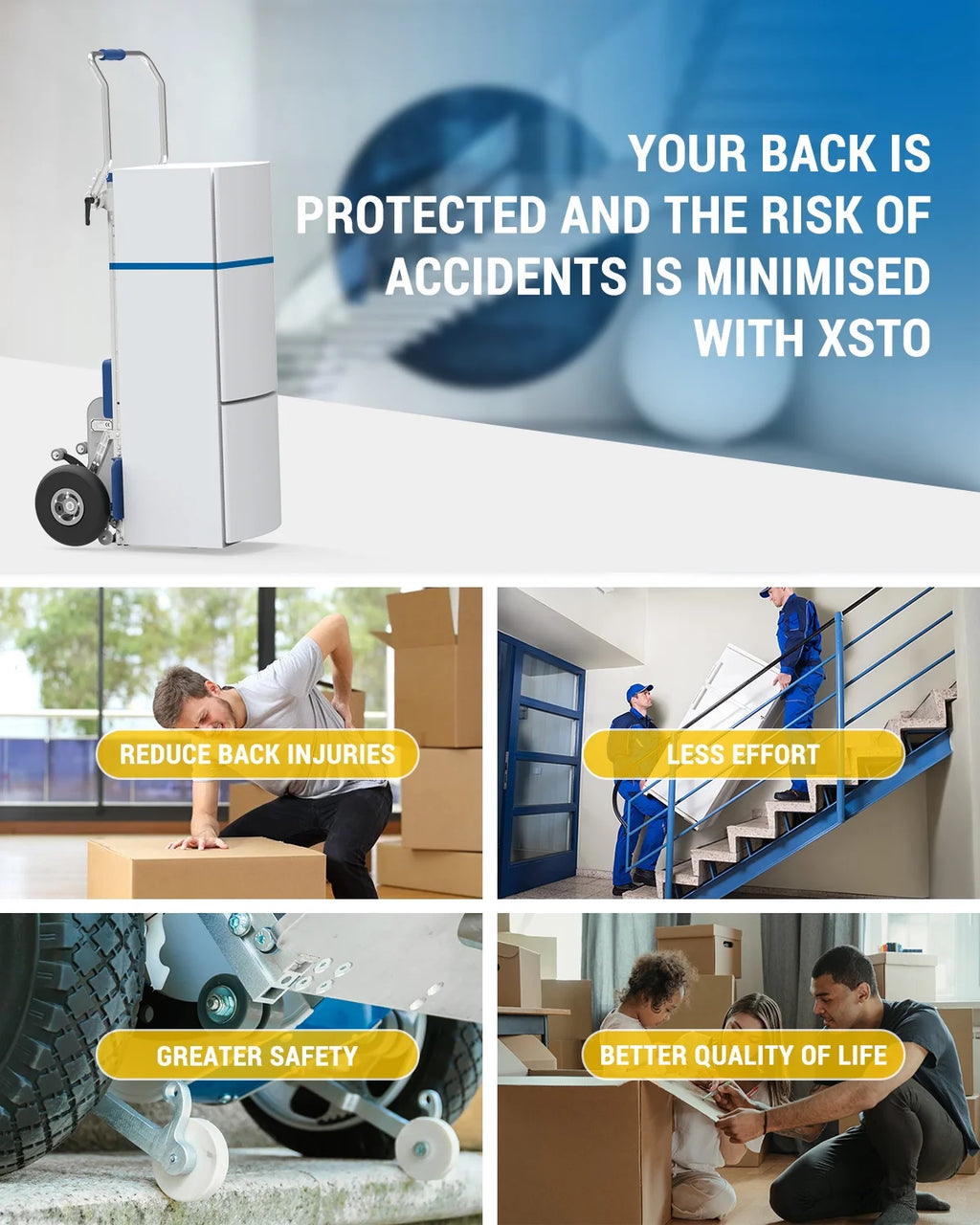 Electric Stair Climbing Hand Truck with Auto Edge Brake, 375LBS Capacity Aluminum Hand Truck Z1511